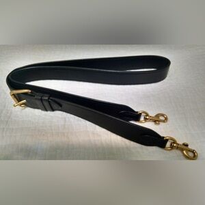 Coach Pebble Leather Strap Black Its about 1 1/8" w x 44" L from end of clips